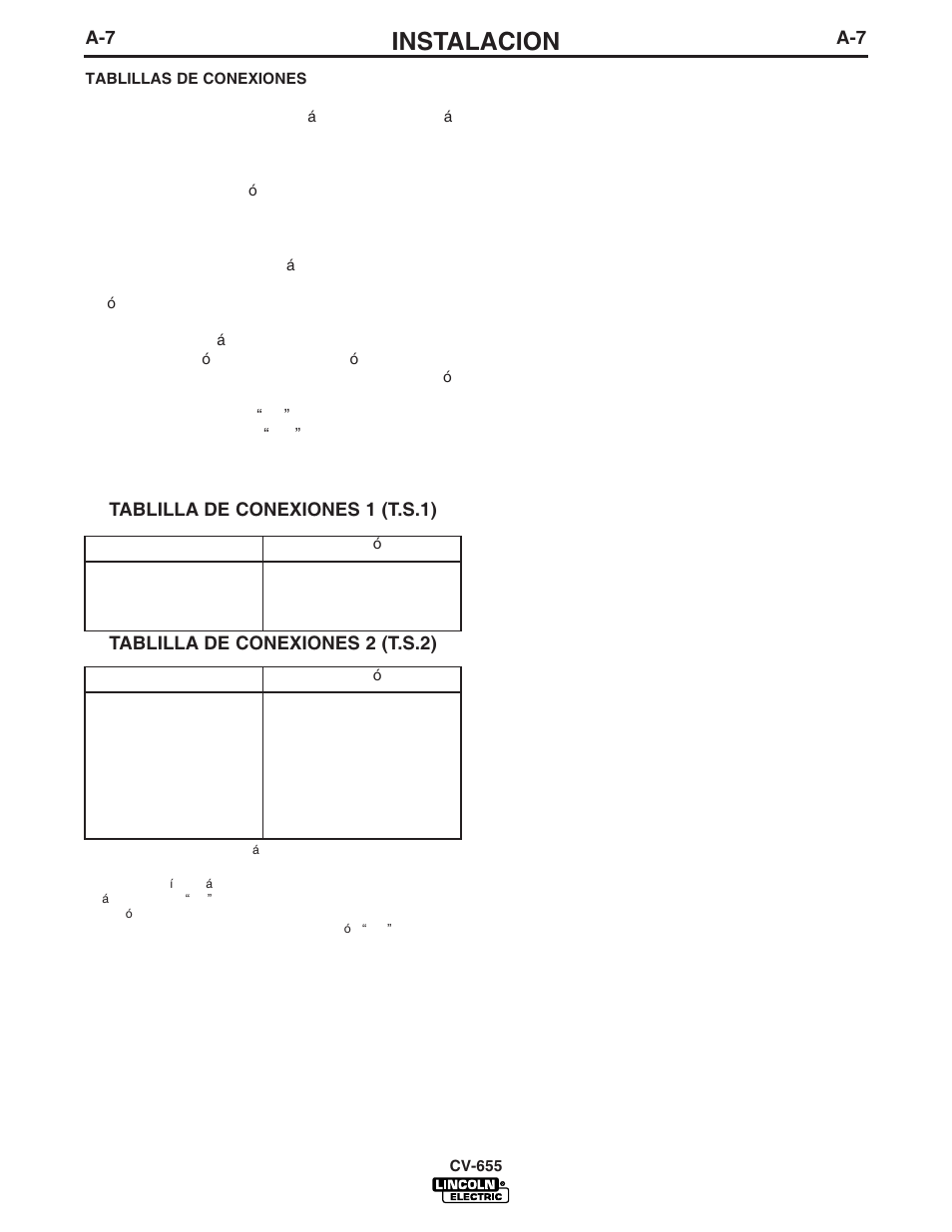 Instalacion | Lincoln Electric IM570 IDEALARC CV-655 User Manual | Page 14 / 46