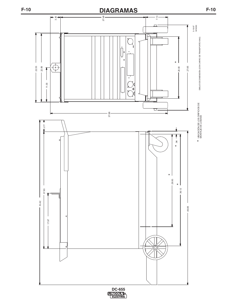 Diagramas, F-10, Dc-655 | Lincoln Electric IM602 IDEALARC DC-655 User Manual | Page 44 / 48