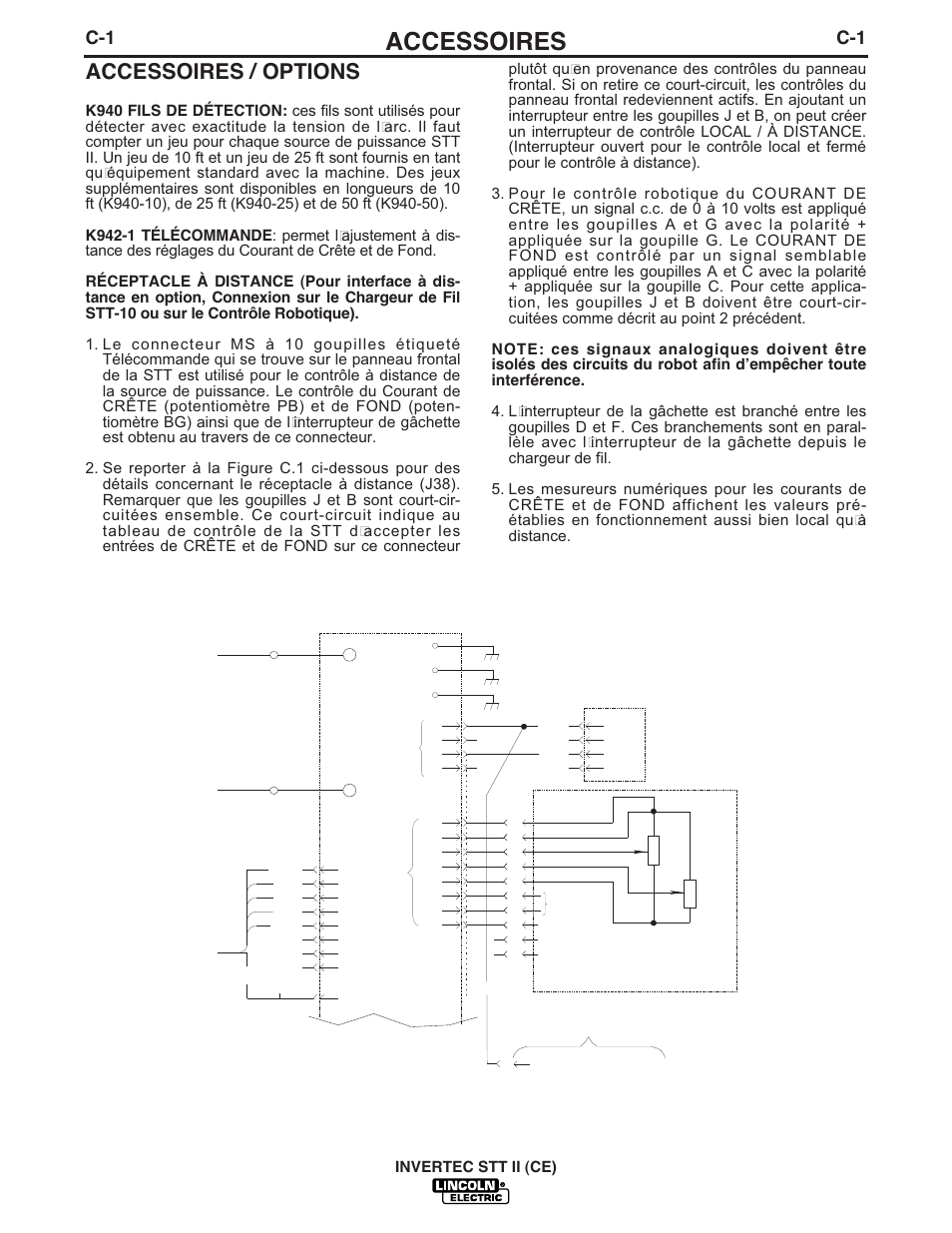 Accessoires, Accessoires / options | Lincoln Electric IM904 INVERTEC STT II User Manual | Page 19 / 35