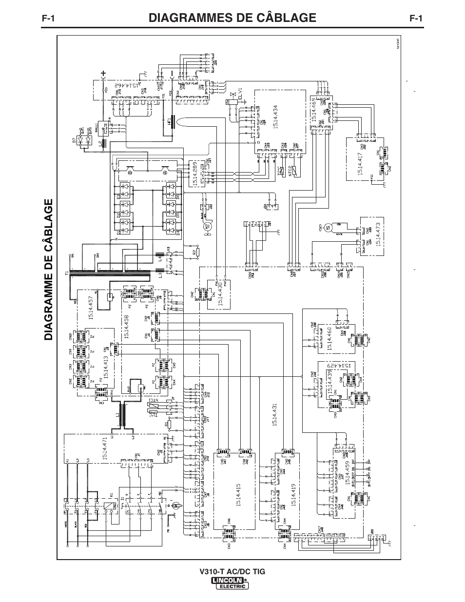 Diagrammes de câblage, Diagramme de câblage | Lincoln Electric IM958 INVERTEC V310-T AC_DC User Manual | Page 35 / 38