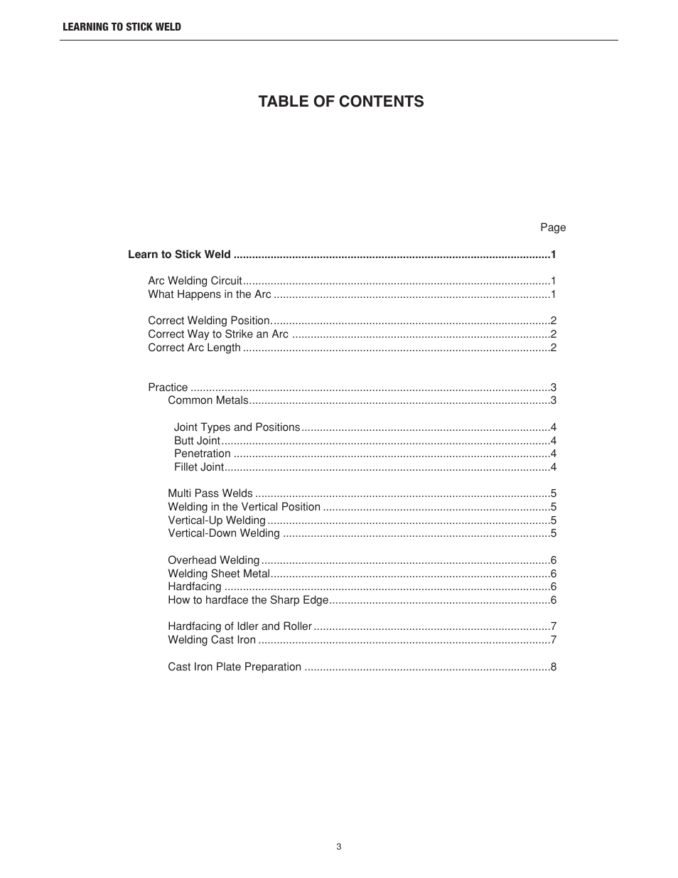 Lincoln Electric LTW2 LEARNING TO STICK WELD User Manual | Page 3 / 36
