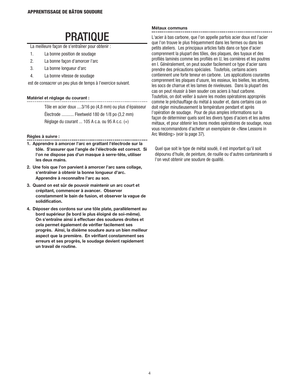 Pratique | Lincoln Electric LTW2 LEARNING TO STICK WELD User Manual | Page 30 / 36