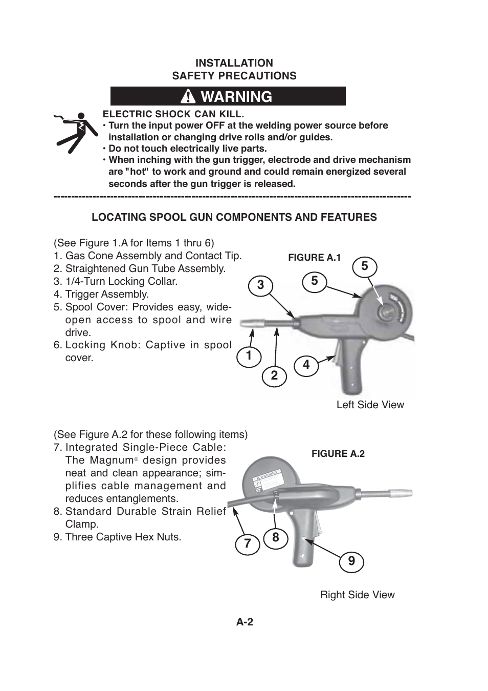 Warning | Lincoln Electric IMt913 MAGNUM 100SG SPOOL GUN User Manual | Page 10 / 118
