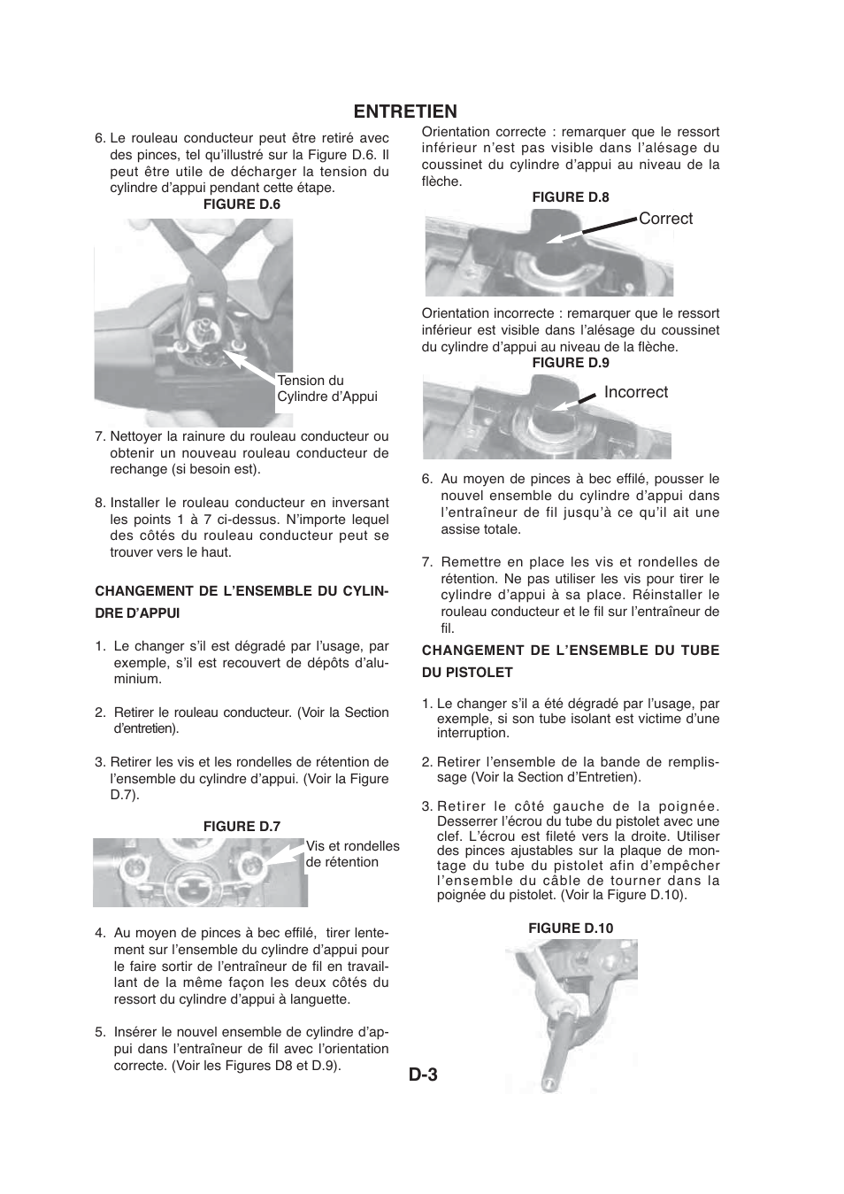Entretien d-3 | Lincoln Electric IMt913 MAGNUM 100SG SPOOL GUN User Manual | Page 100 / 118