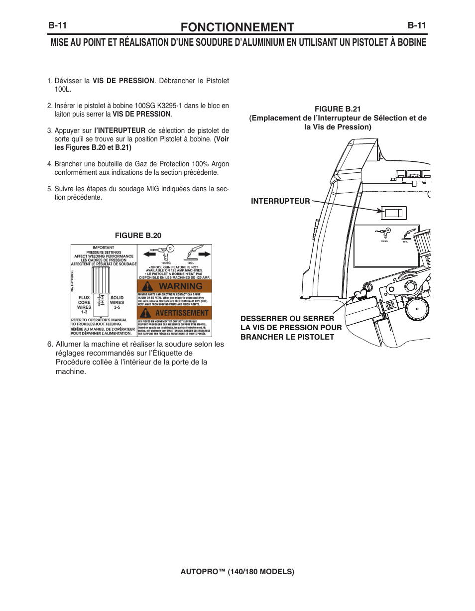 Fonctionnement | Lincoln Electric IMt10143 MARQUETTE AutoPro 140_180 User Manual | Page 84 / 100