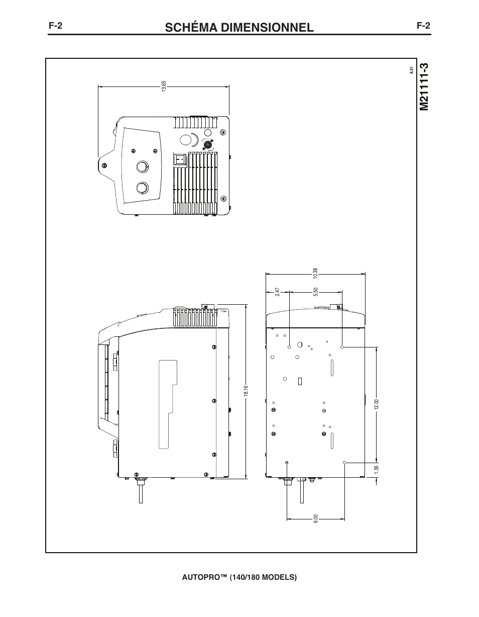 Schéma dimensionnel | Lincoln Electric IMt10143 MARQUETTE AutoPro 140_180 User Manual | Page 96 / 100