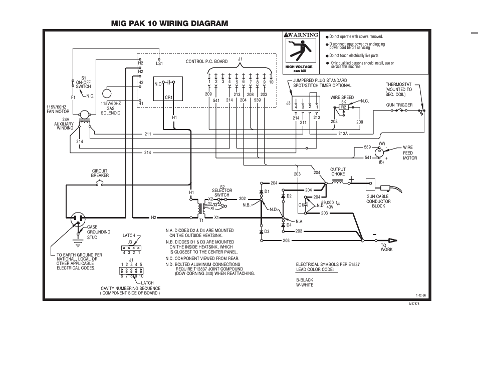 Mig pak 10 wiring diagram | Lincoln Electric IMt551 MIG-PAK 10 User Manual | Page 56 / 64