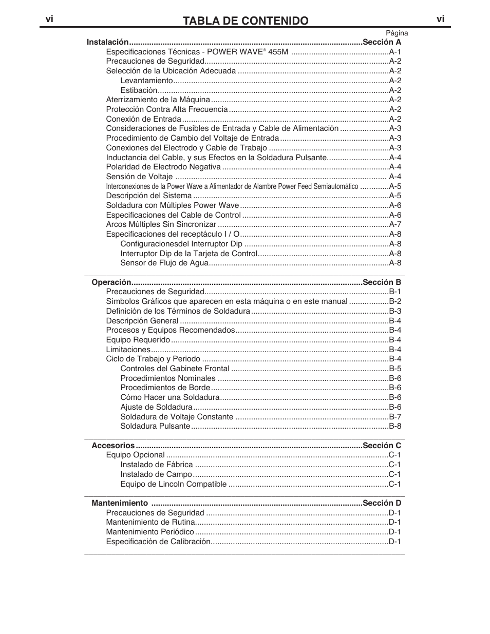 Lincoln Electric IM762 POWER WAVE 455M User Manual | Page 7 / 44