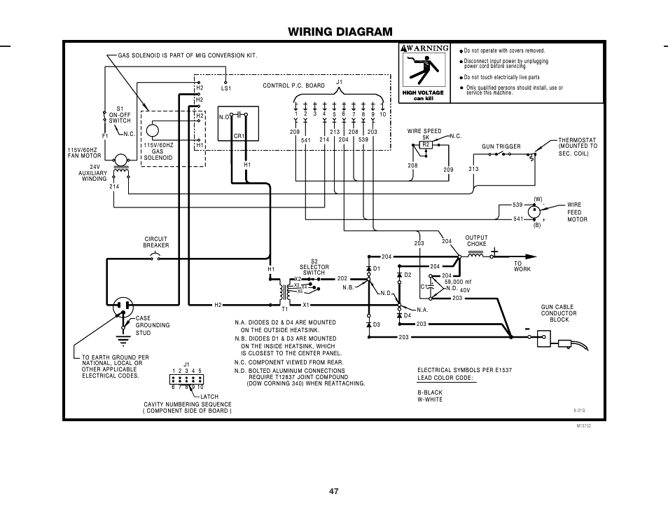 Wiring diagram | Lincoln Electric IM739 PRO-Core 100 User Manual | Page 47 / 52