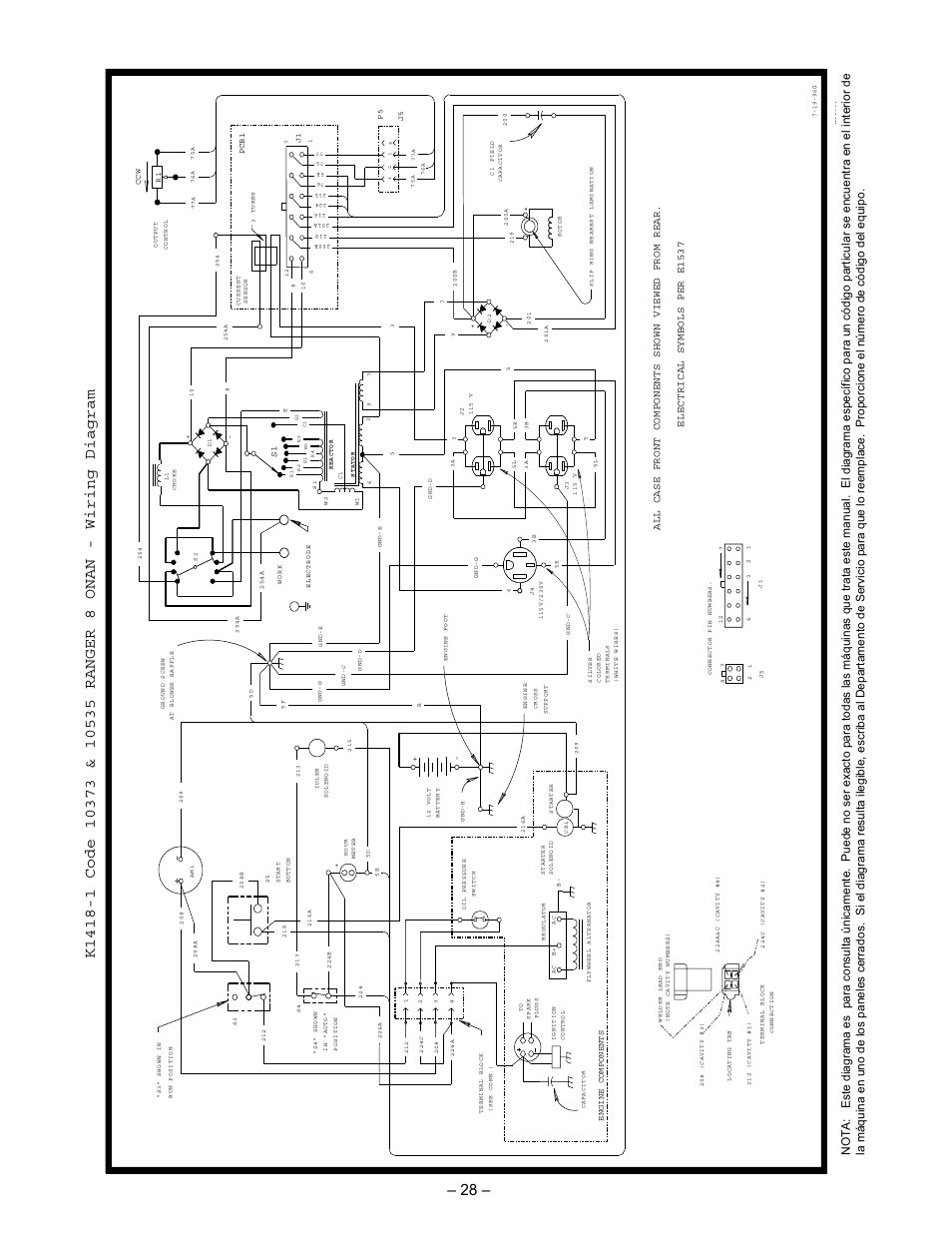 Electrical symbols per e1537, All case front components shown viewed from rear | Lincoln Electric IM510 RANGER 8 User Manual | Page 30 / 40