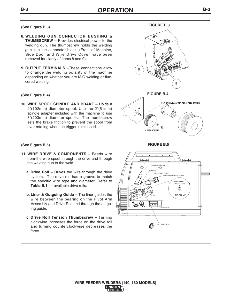 Operation | Lincoln Electric IMt10100 WIRE FEEDER WELDER 140_180 User Manual | Page 12 / 96