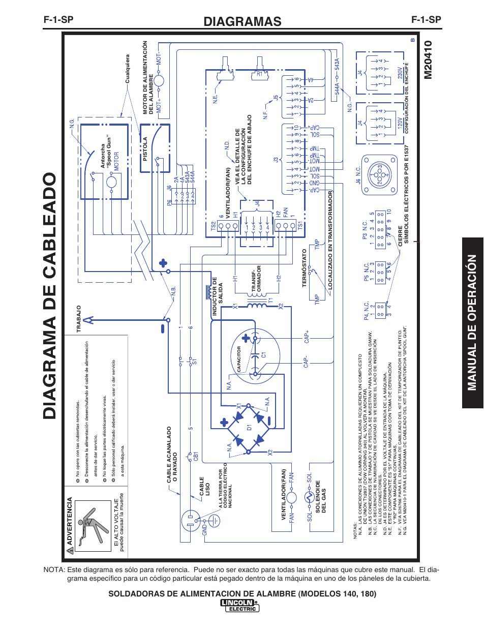 Diagramas, Manual de operación, F-1-sp | Lincoln Electric IMt10100 WIRE FEEDER WELDER 140_180 User Manual | Page 59 / 96