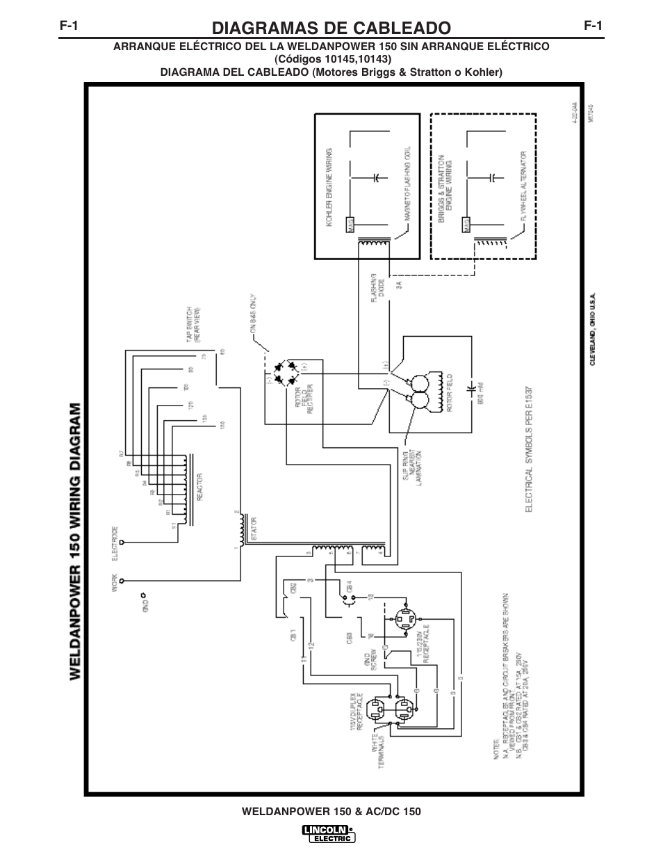 Diagramas de cableado | Lincoln Electric IM413 Weldanpower 150 User Manual | Page 17 / 30