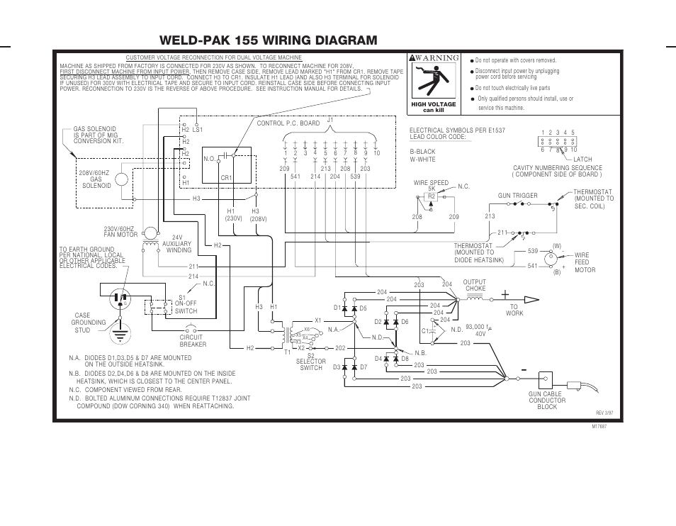 Weld-pak 155 wiring diagram | Lincoln Electric IMT538 WELD-PAK 155 User Manual | Page 47 / 52