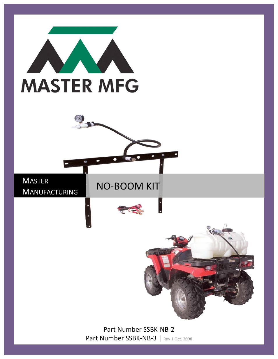 Master Manufacturing NO-Boom Kit User Manual | 6 pages