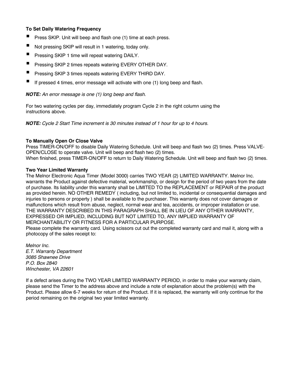 Melnor 3000 User Manual | Page 2 / 6