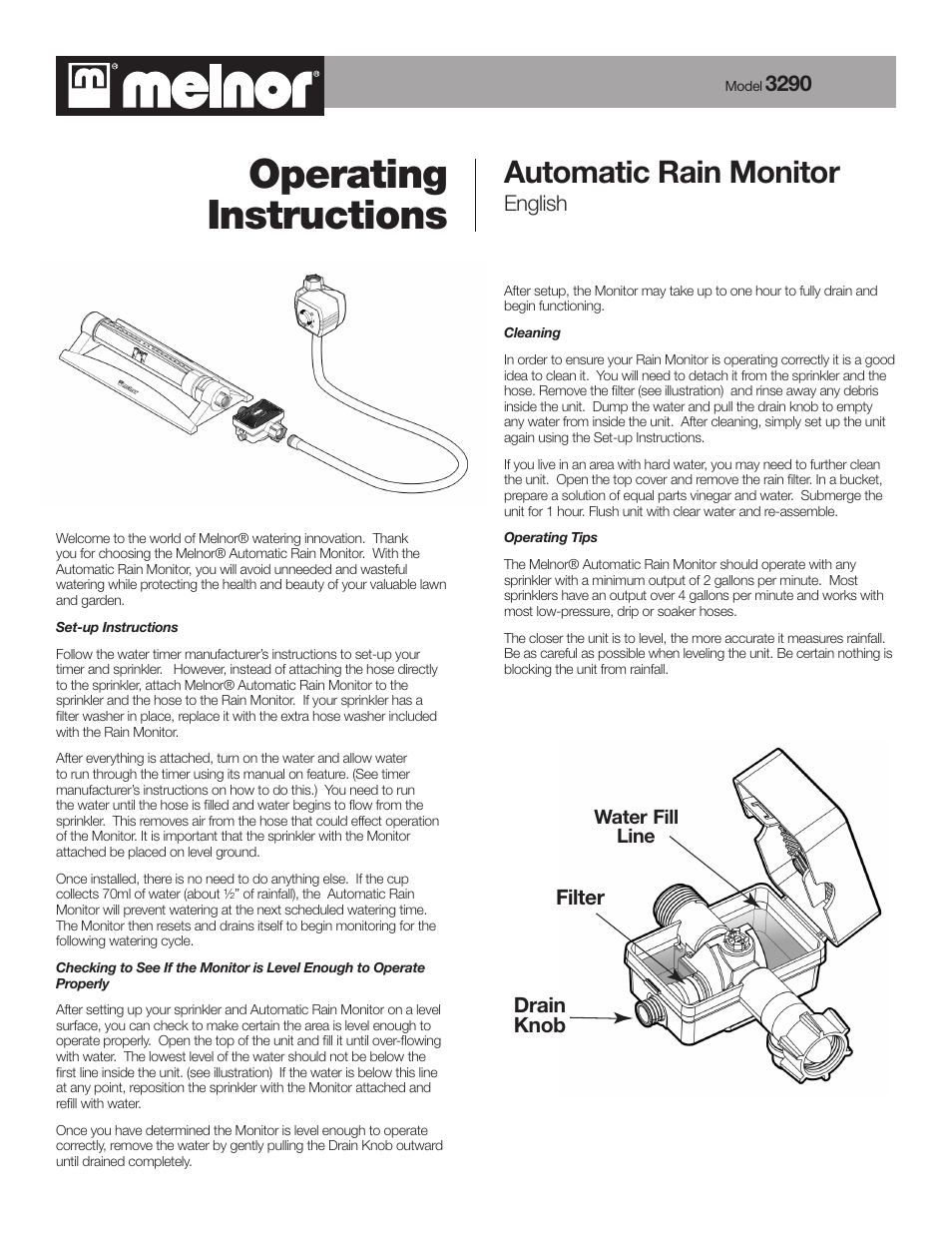 Melnor 3290 User Manual | 1 page