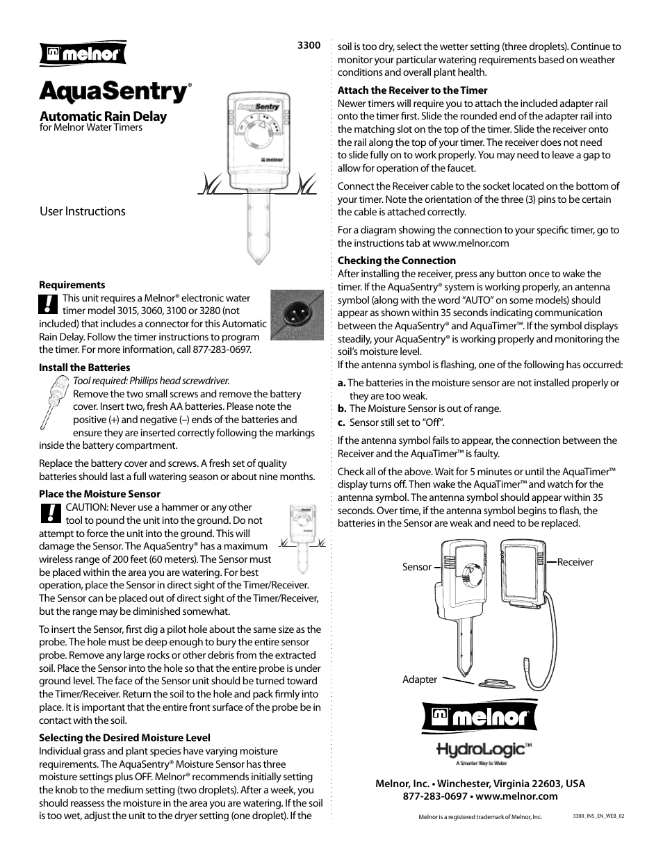Melnor 3300 User Manual | 1 page