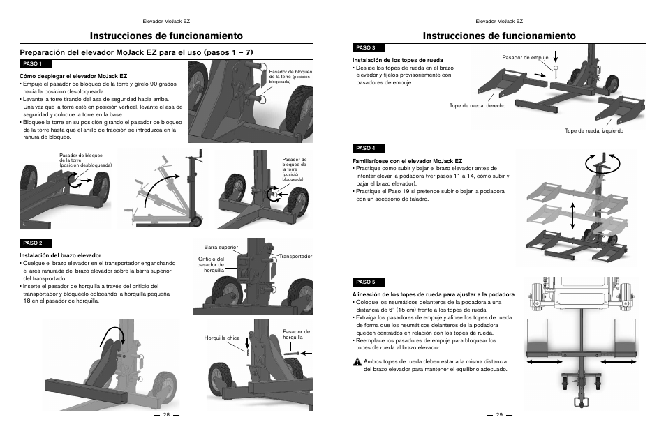 Instrucciones de funcionamiento | MoJack EZ User Manual | Page 15 / 29