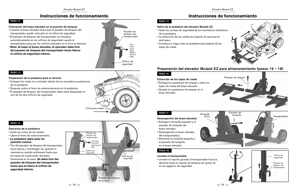 Instrucciones de funcionamiento | MoJack EZ User Manual | Page 17 / 29