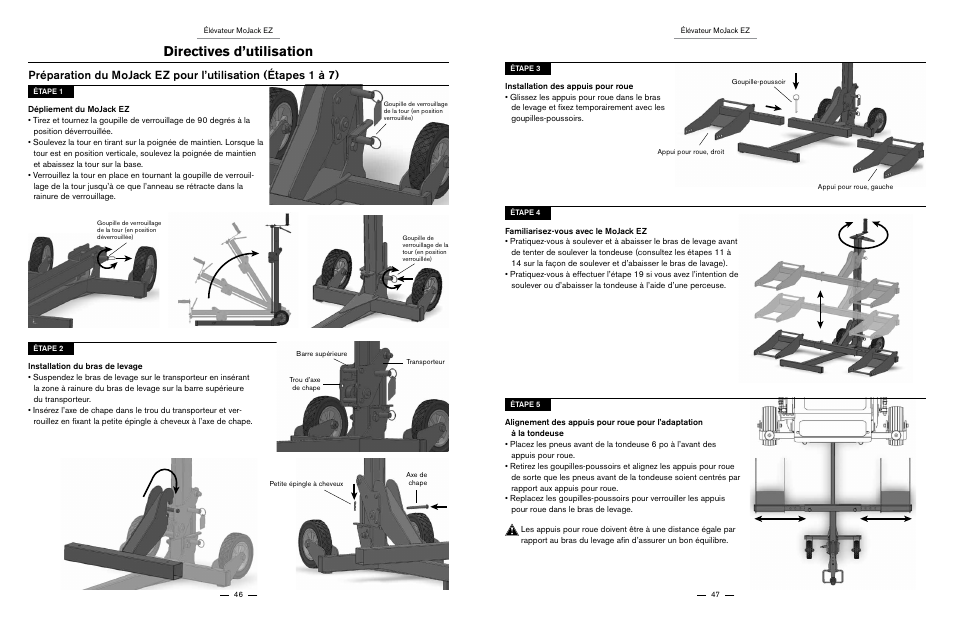 Directives d’utilisation | MoJack EZ User Manual | Page 24 / 29