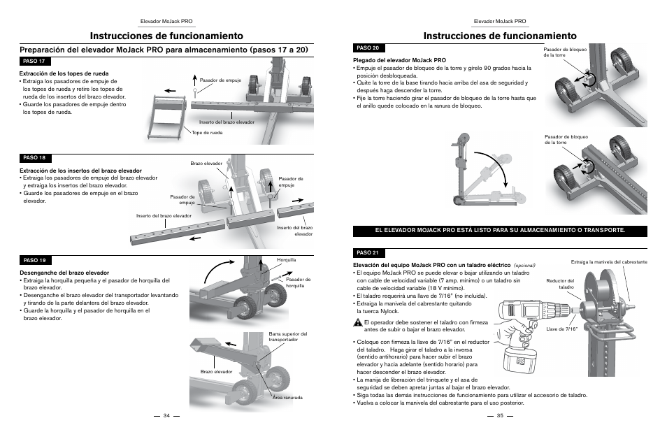 Instrucciones de funcionamiento | MoJack PRO User Manual | Page 18 / 29