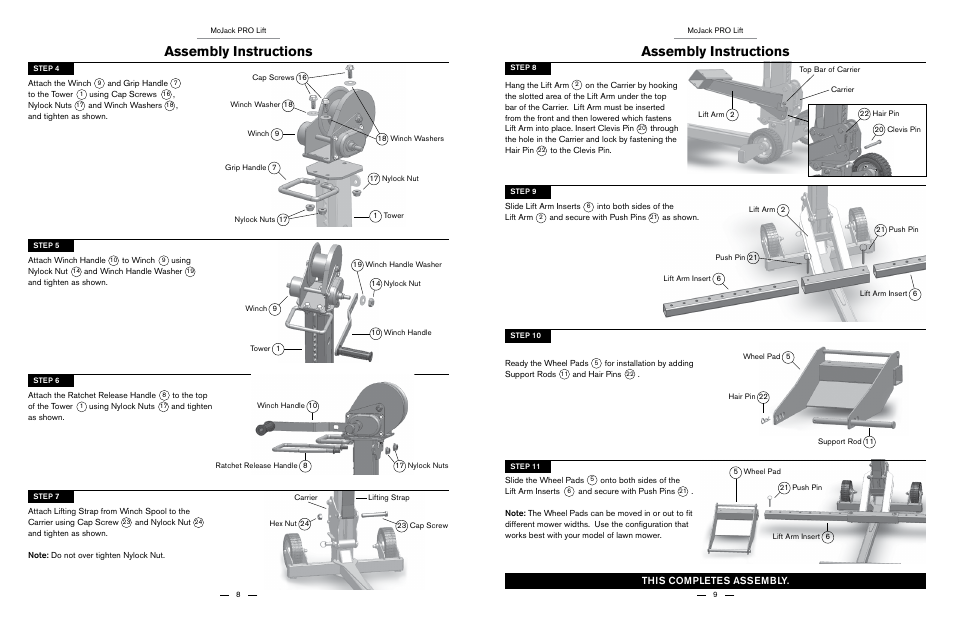 Assembly instructions, This completes assembly | MoJack PRO User Manual | Page 5 / 29