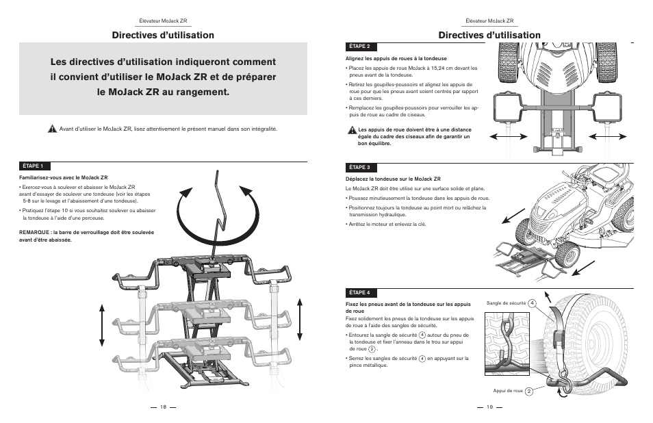 Directives d’utilisation | MoJack ZR User Manual | Page 10 / 19