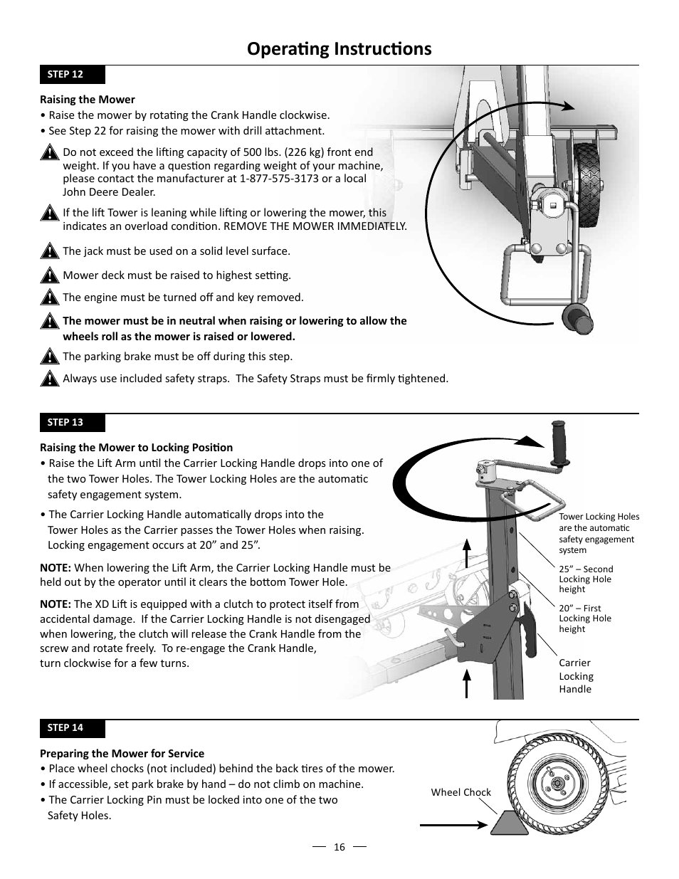 Operating instructions | MoJack John Deere XD Lift User Manual | Page 16 / 24