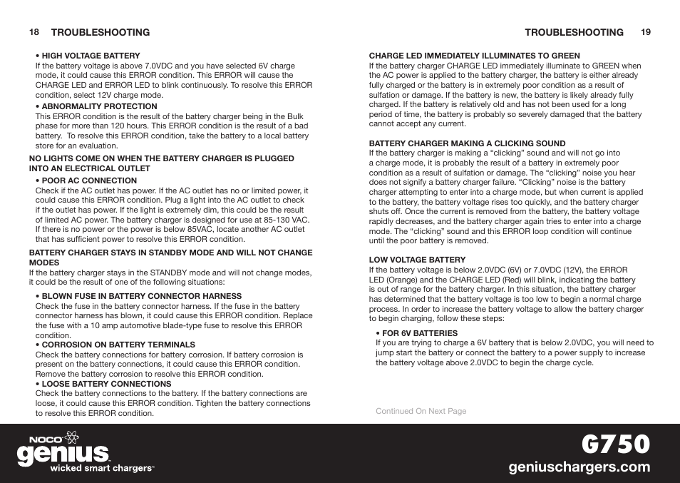 G750 | NOCO Genius G750 User Manual | Page 11 / 40