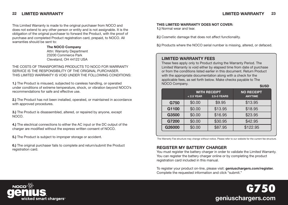 G750 | NOCO Genius G750 User Manual | Page 13 / 40