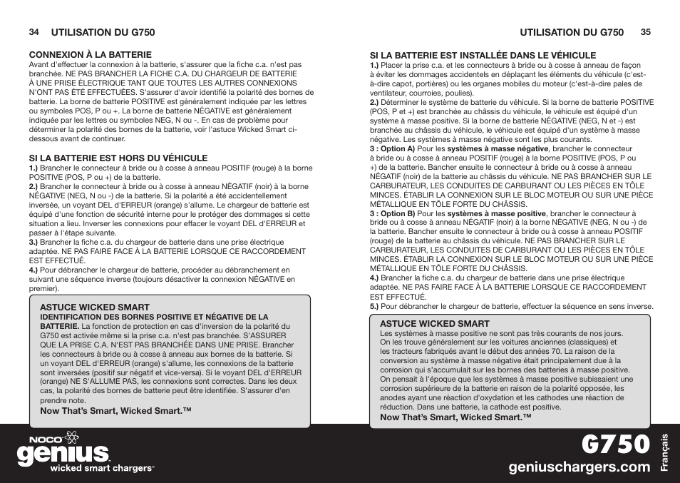 G750 | NOCO Genius G750 User Manual | Page 19 / 40