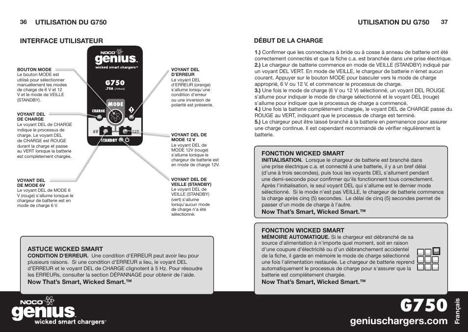 G750 | NOCO Genius G750 User Manual | Page 20 / 40