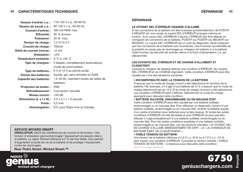 G750 | NOCO Genius G750 User Manual | Page 23 / 40