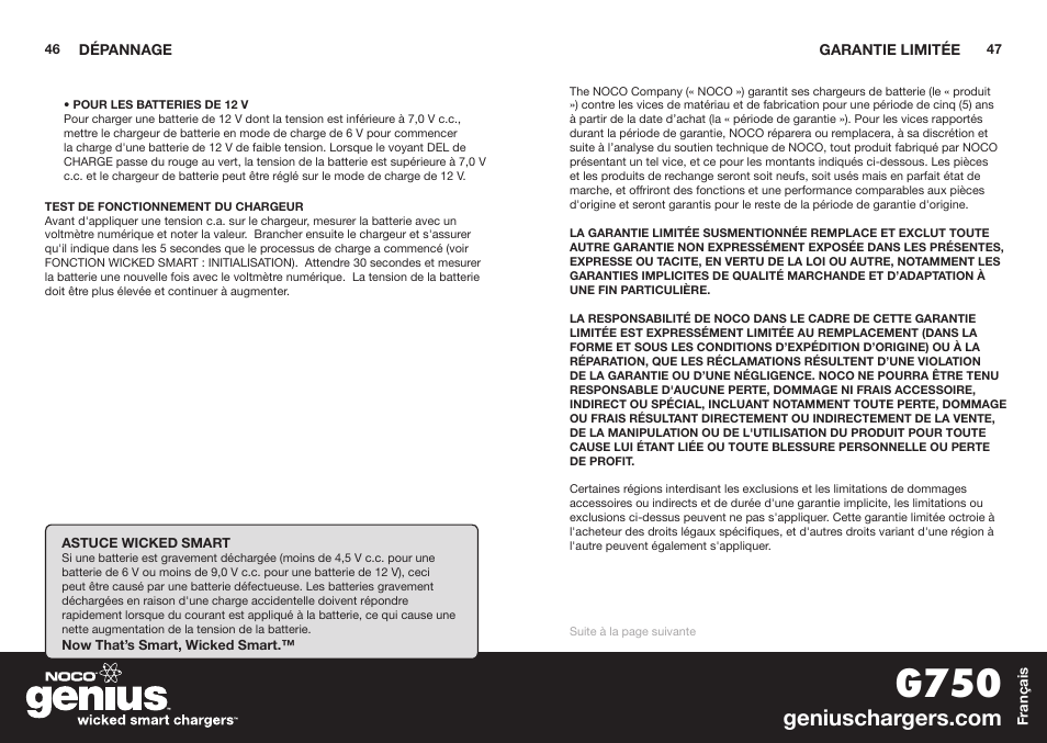 G750 | NOCO Genius G750 User Manual | Page 25 / 40