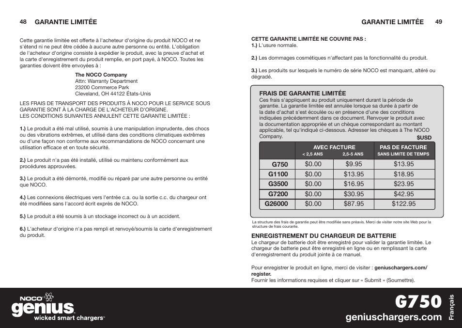 G750 | NOCO Genius G750 User Manual | Page 26 / 40