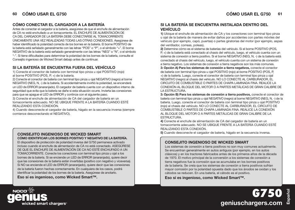 G750 | NOCO Genius G750 User Manual | Page 32 / 40