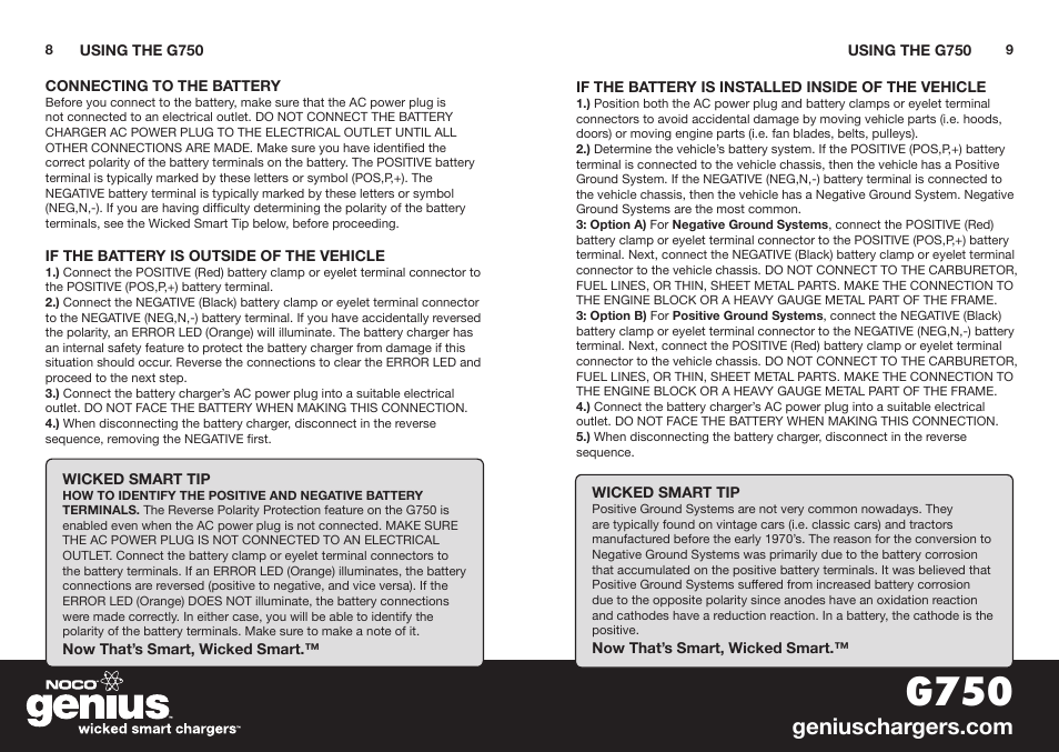 G750 | NOCO Genius G750 User Manual | Page 6 / 40