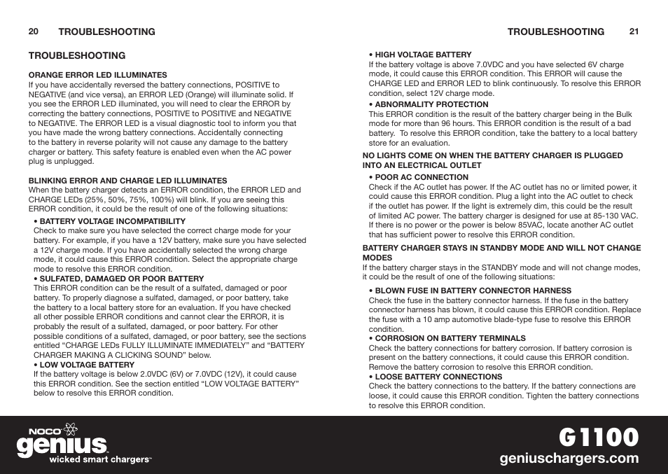 G1100 | NOCO Genius G1100 User Manual | Page 12 / 44