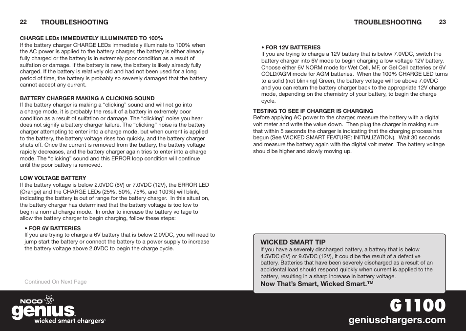 G1100 | NOCO Genius G1100 User Manual | Page 13 / 44