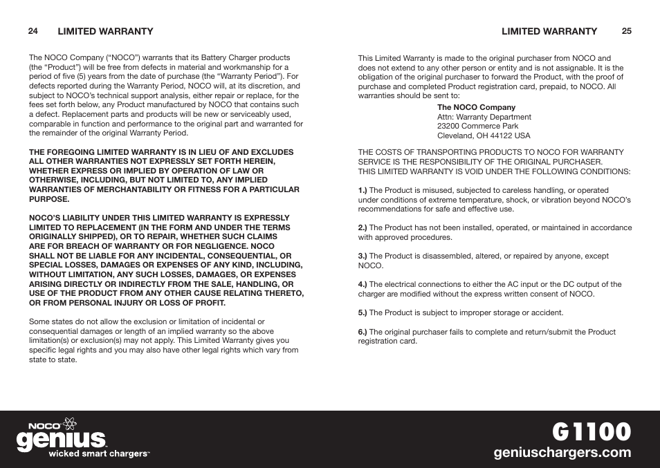 G1100 | NOCO Genius G1100 User Manual | Page 14 / 44