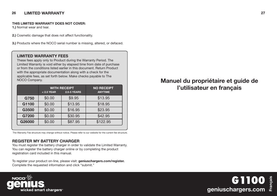 G1100 | NOCO Genius G1100 User Manual | Page 15 / 44