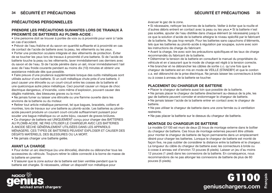 G1100 | NOCO Genius G1100 User Manual | Page 19 / 44