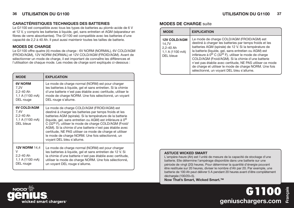 G1100 | NOCO Genius G1100 User Manual | Page 20 / 44