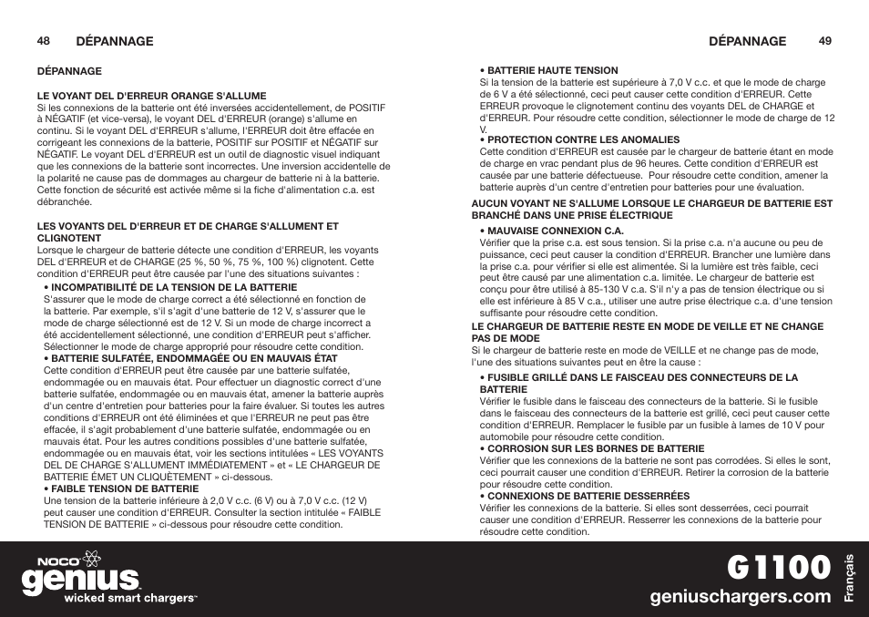 G1100 | NOCO Genius G1100 User Manual | Page 26 / 44