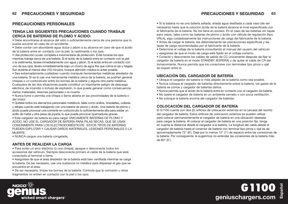 G1100 | NOCO Genius G1100 User Manual | Page 33 / 44