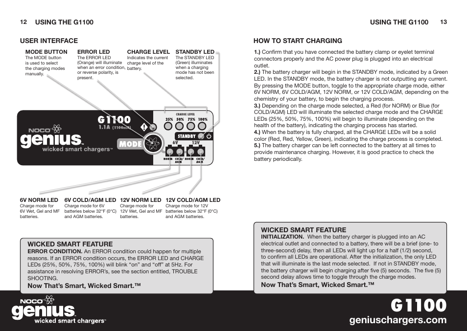 G1100 | NOCO Genius G1100 User Manual | Page 8 / 44