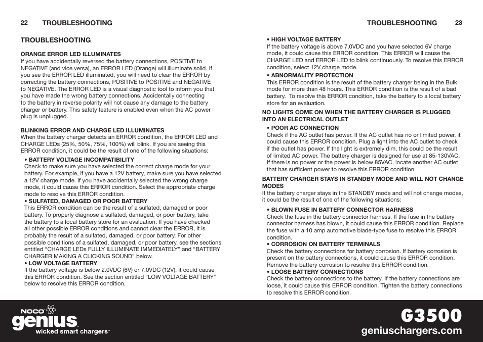 G3500 | NOCO Genius G3500 User Manual | Page 13 / 47