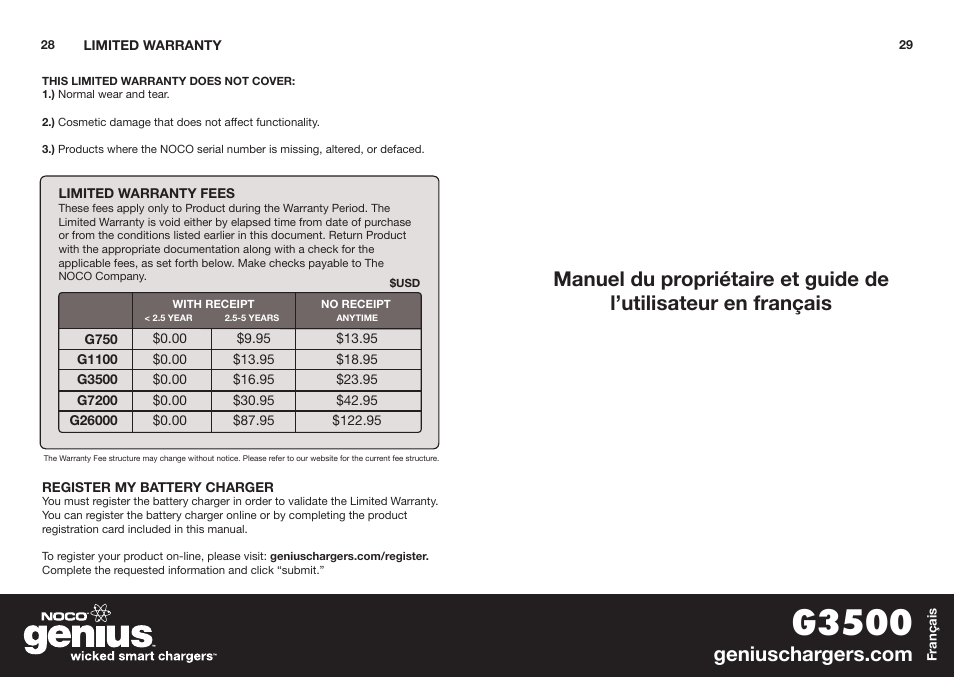 G3500 | NOCO Genius G3500 User Manual | Page 16 / 47