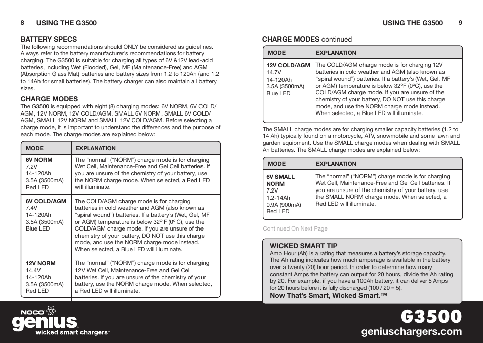 G3500 | NOCO Genius G3500 User Manual | Page 6 / 47